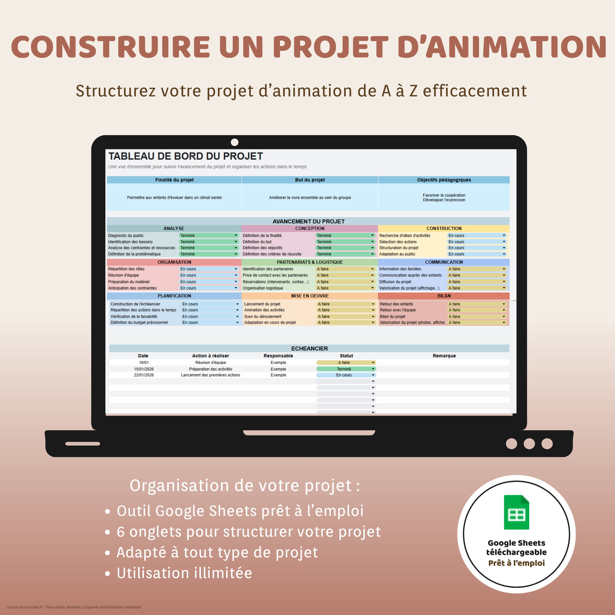 Construire un projet d'animation