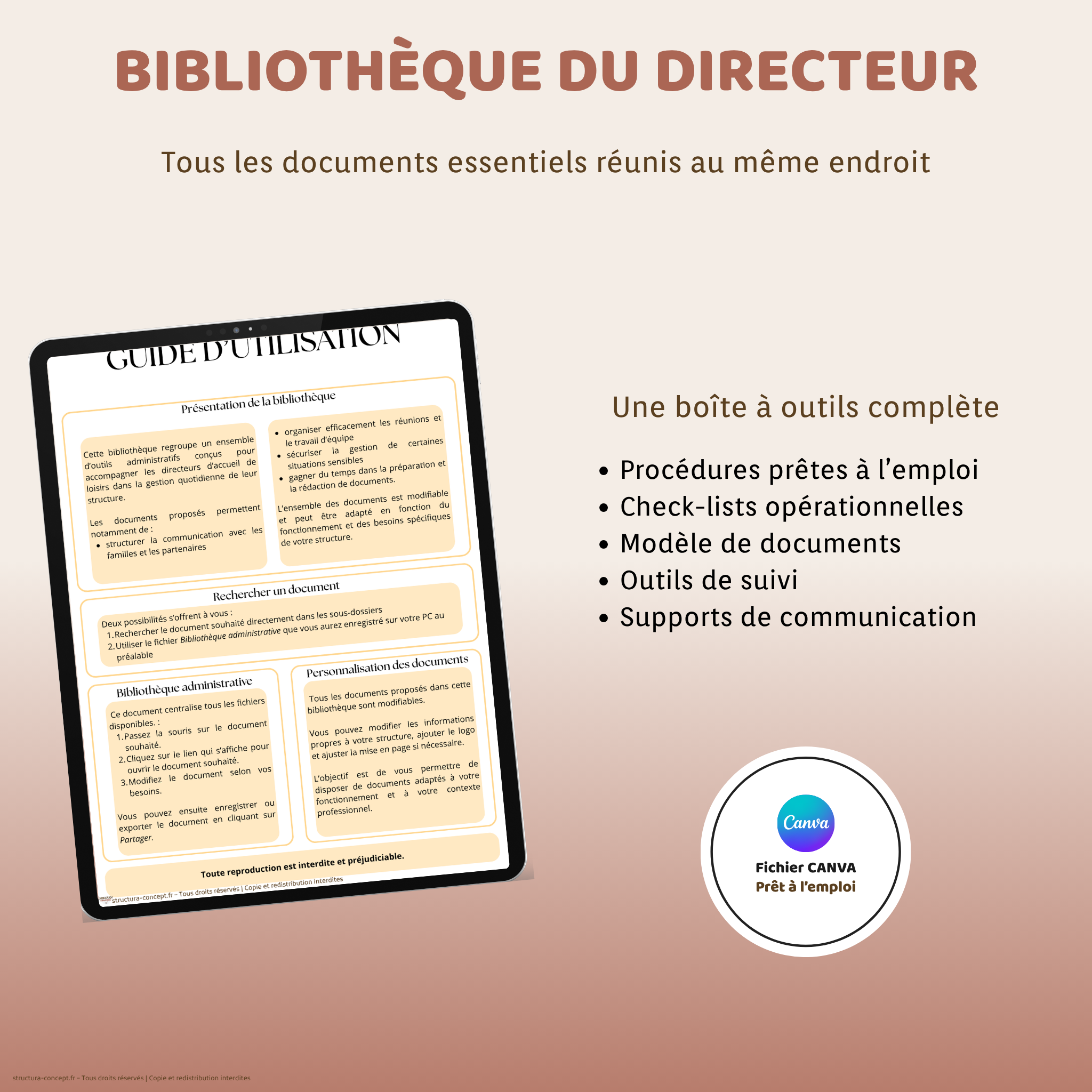 Bibliothèque du directeur