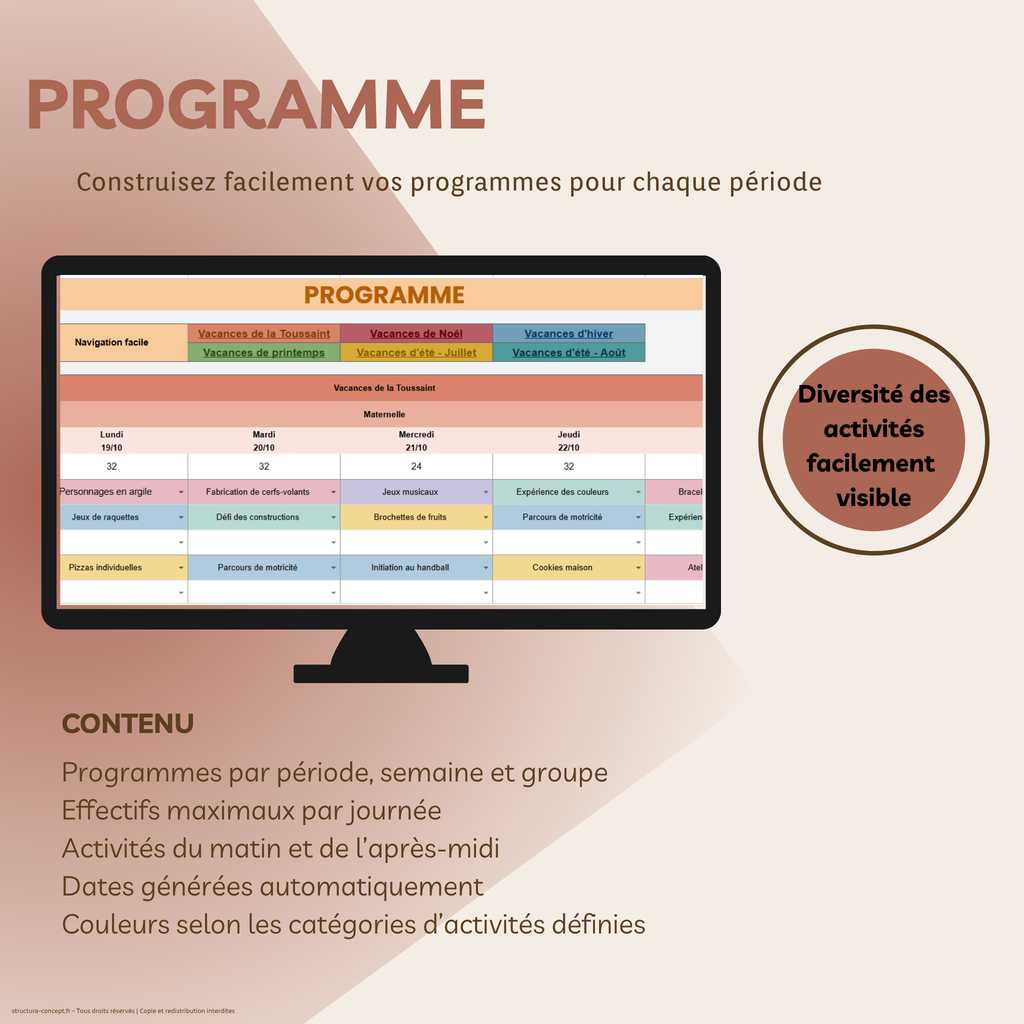 Organisation des vacances
