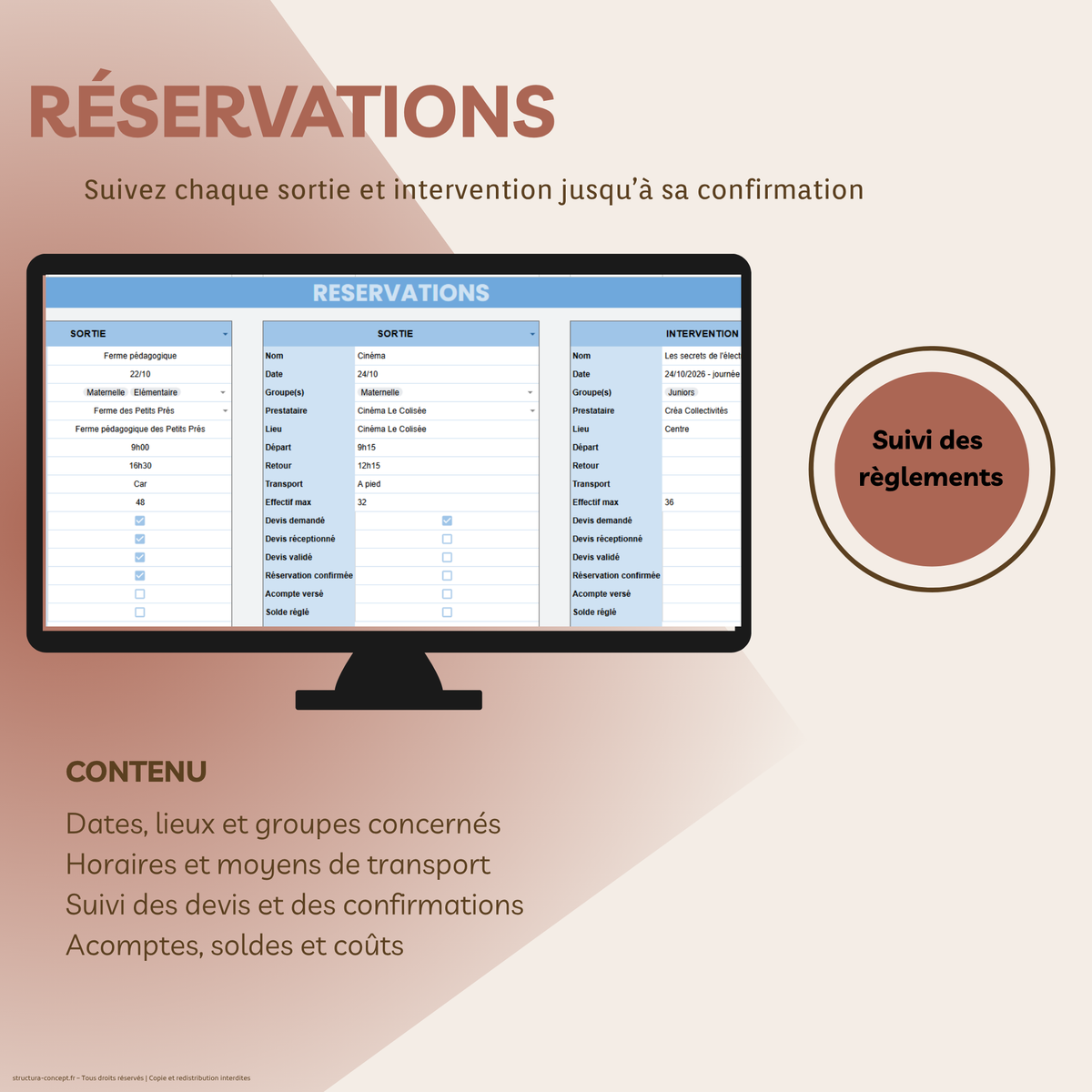 Organisation des vacances